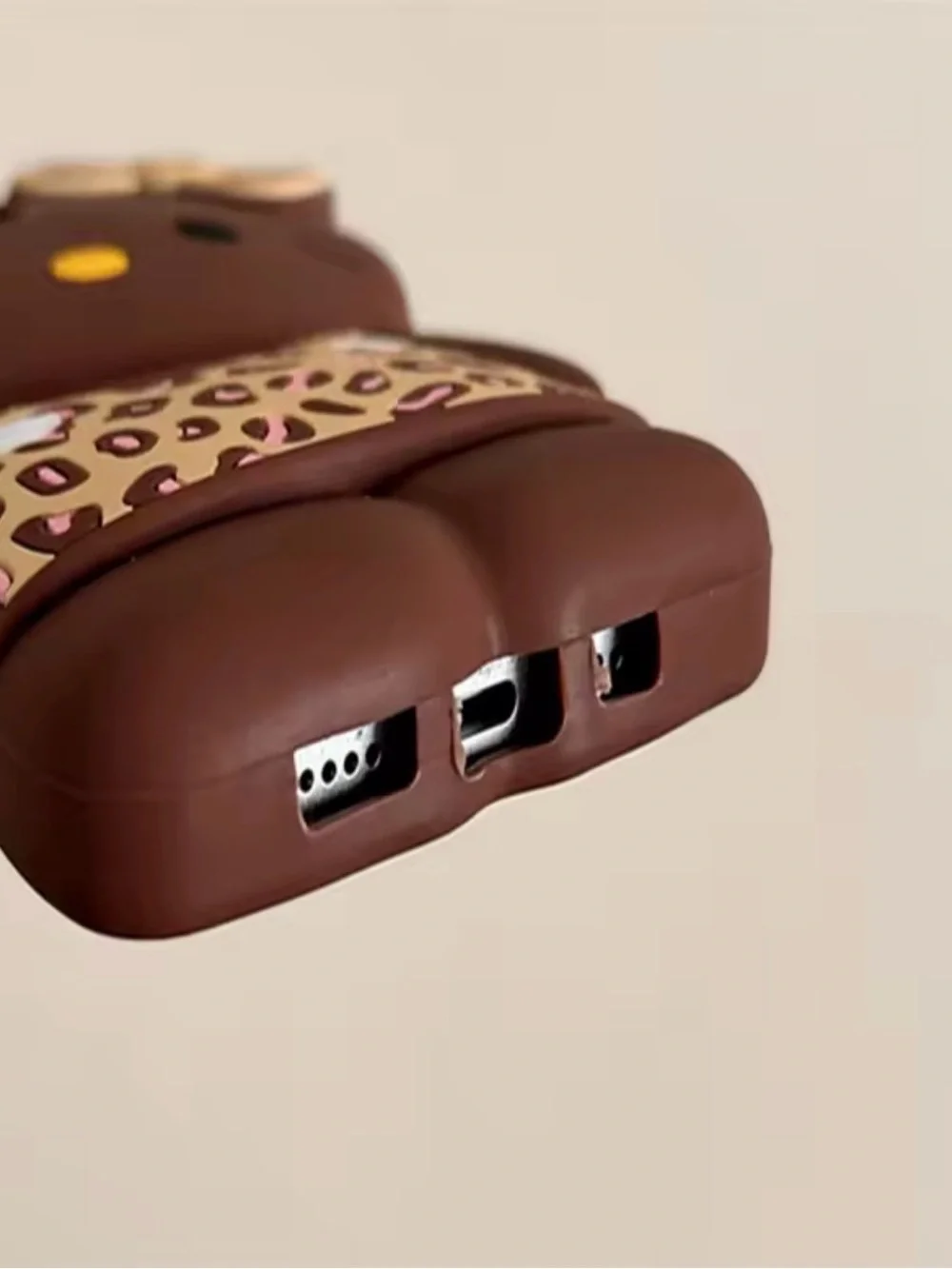 Brown Leopard Hello Kitty Silicone iPhone Case